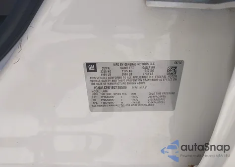 2014 Chevrolet Equinox 2Lt z USA, uszkodzony, nr VIN 1GNALCEK1EZ136509